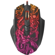 Мышь DEFENDER Titan GM-650L, USB, 6400dpi RGB, Macro, игровая, с подсветкой, 6 кнопок, чёрная
