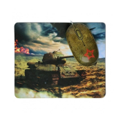 Набор мышь с принтом CBR Tank Battle + коврик, USB, 1200dpi