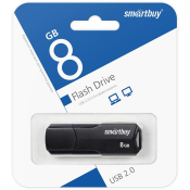 Флеш-карта SMARTBUY  8GB Clue, USB 2.0, чёрная
