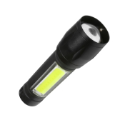 Фонарь Космос KocAc1011Lith (лит.аккум.0,6Ah) 1св/д XPE 3W + COB 1W, 140lm/70lm, Micro USB, чёрный