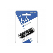 Флеш-карта SMARTBUY 64GB Glossy, USB 2.0, чёрная