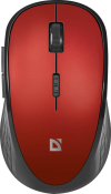 Мышь DEFENDER Hit MM-415, беспроводная, USB, 1600dpi, 6 кнопок, красная