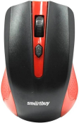Мышь SMARTBUY SBM-352AG-RK, беспроводная, USB, 1600dpi, 4 кнопки, чёрно-красная
