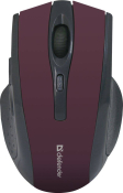 Мышь DEFENDER Accura MM-665, беспроводная, USB, 1600dpi, 6 кнопок, красная