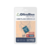 Флеш-карта OLTRAMAX 16GB 50, Mini, USB 2.0, голубой циан
